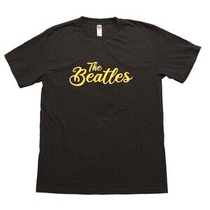 The Beatles T-Shirt M Rock & Roll Black John Paul George Ringo Euro Cotton